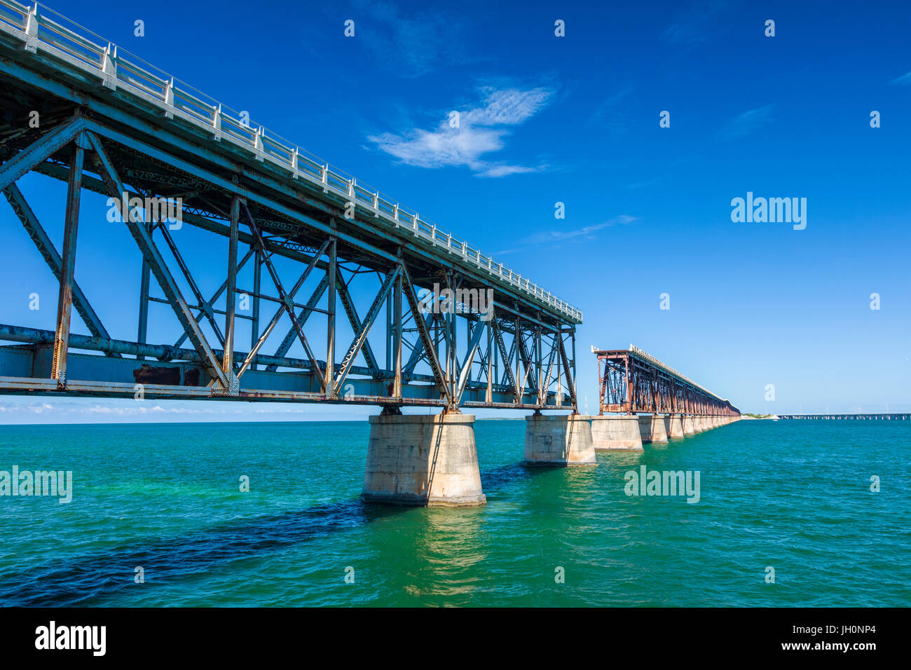 Bahia Honda Rail Bungy Altstadt der überseeischen Eisenbahn erbaut von Henry Flagler in den Florida Keys Stockfoto