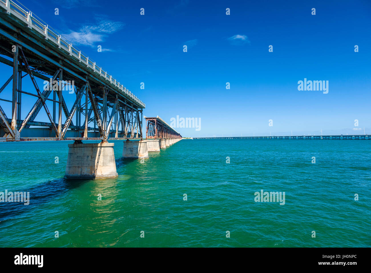 Bahia Honda Rail Bungy Altstadt der überseeischen Eisenbahn erbaut von Henry Flagler in den Florida Keys Stockfoto