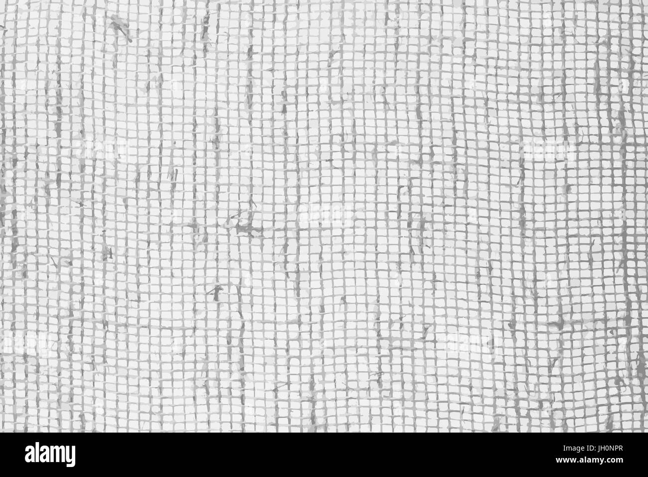 Jute-Gewebe-Hintergrund. Schwarz / Weiß Vektor Textur Vorlage für Overlay-Grafik. Stock Vektor