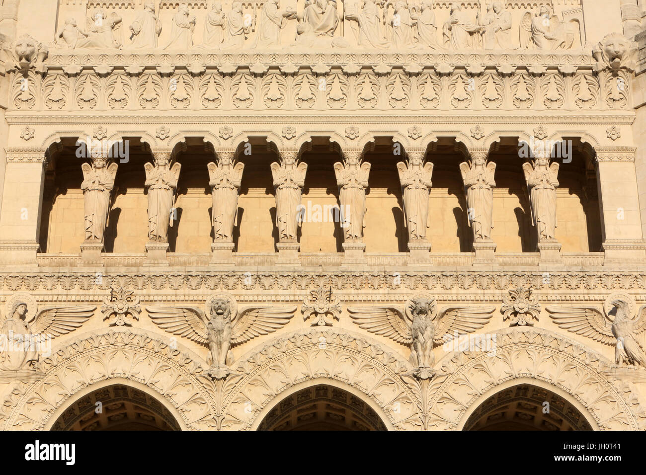 Die acht Karyatide Engel. Basilika von Notre-Dame de Fourvi re. Lyon. Stockfoto