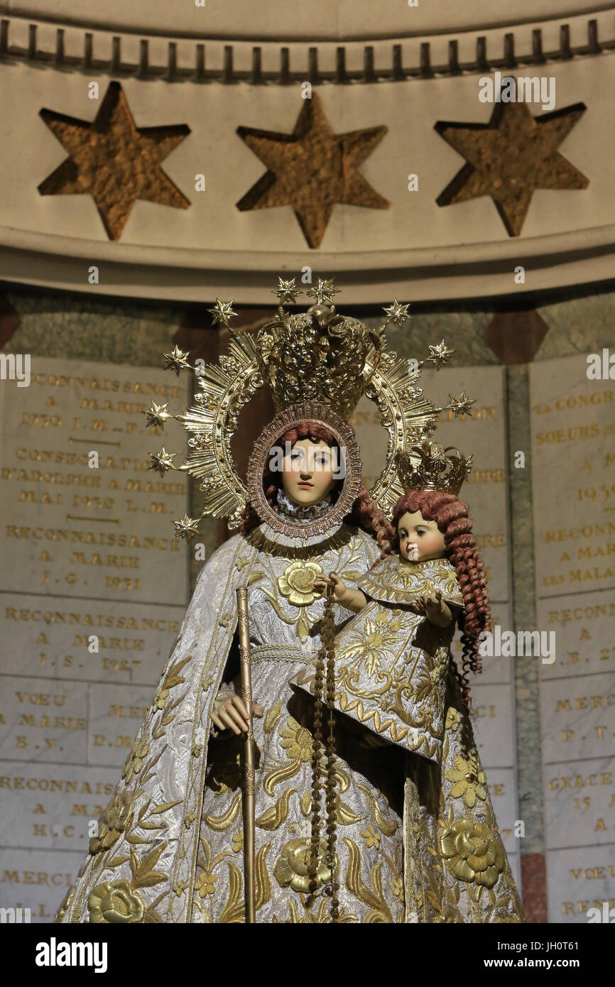 Die Jungfrau von La Naval de Manila. Krypta. Basilika von Notre-Dame de Fourvi re. Lyon. Stockfoto
