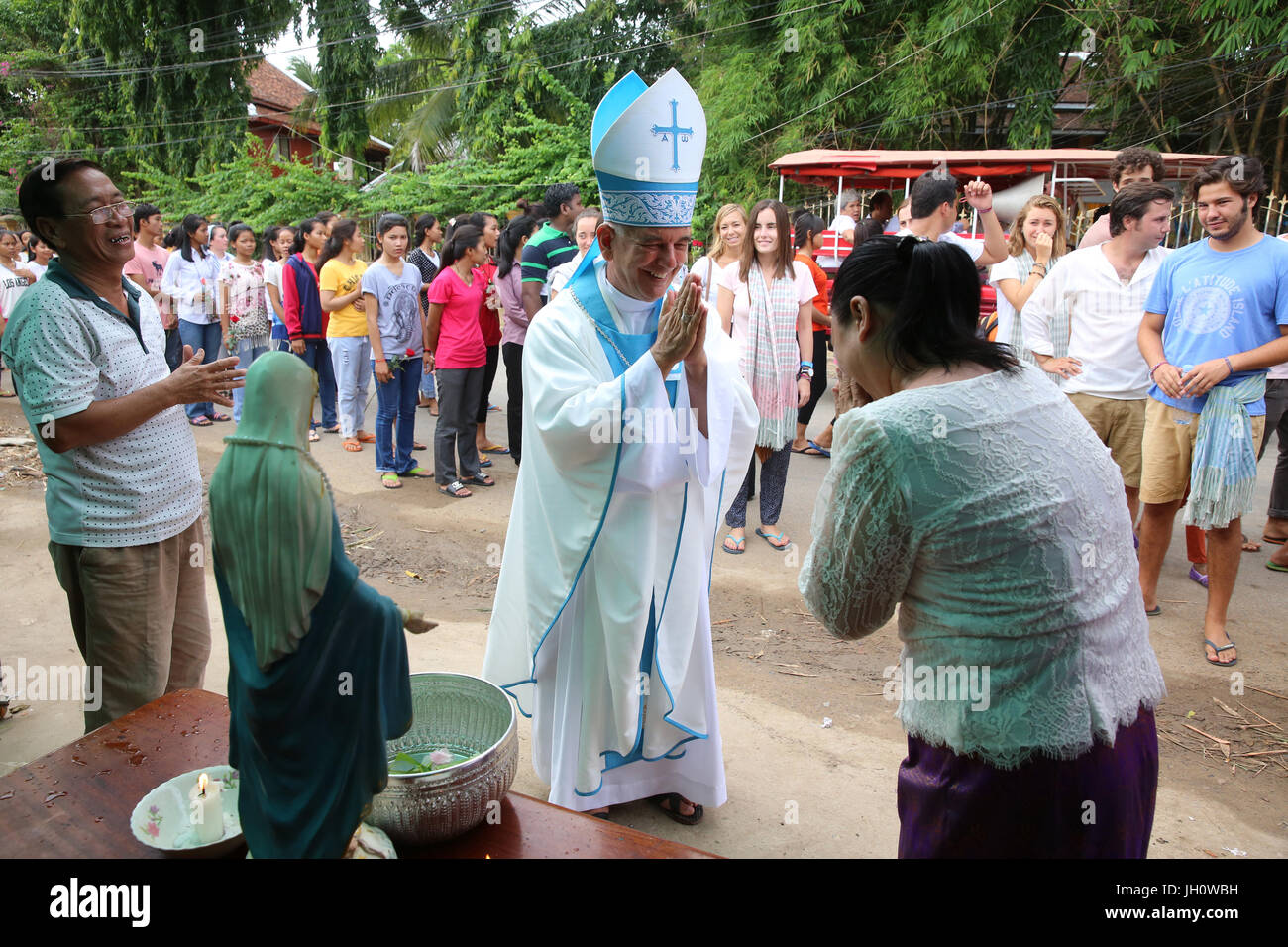 Annahme katholische Prozession in Battambang, Kambodscha. Stockfoto