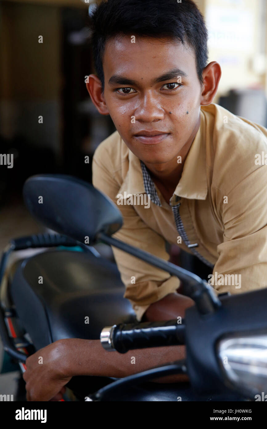 Werkstatt-Mitarbeiter. Kambodscha. Stockfoto