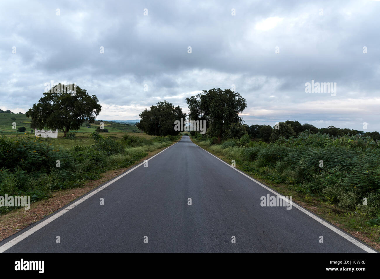 Auf dem Weg nach Kabini, Karnataka, Indien Stockfoto