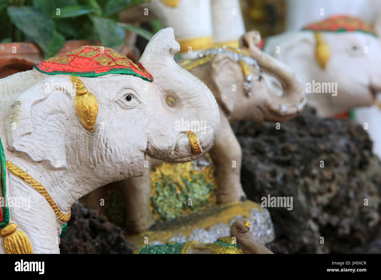 Elefant. Ort der Anbetung.  Vientiane. Laos. Stockfoto