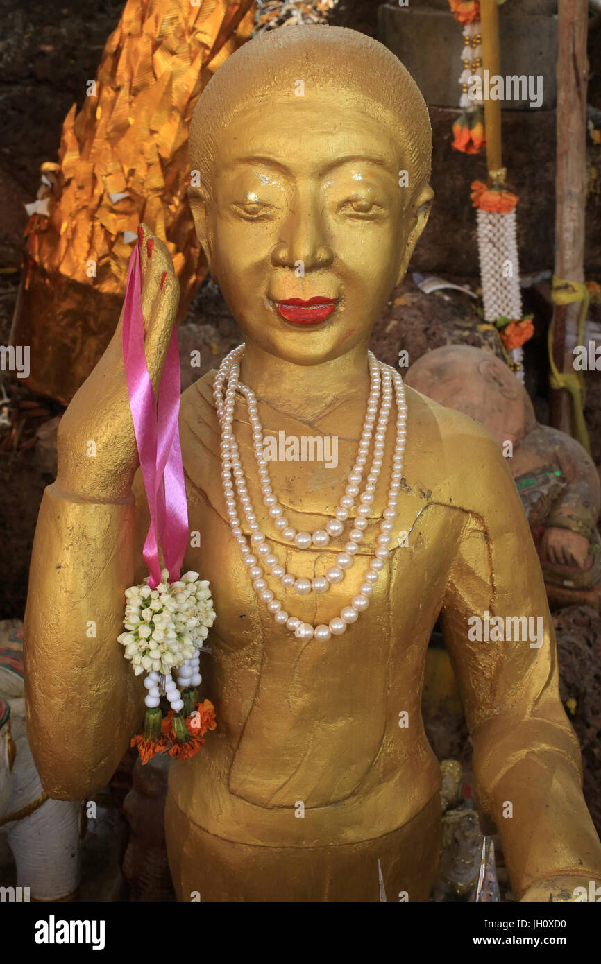 Si Muang (Nang Si). Die Statue. Schutzgottheit der Stadt. Sie war eine junge schwangere Frau freiwillig, um sich um die wütenden Geister in beschwichtigen zu Opfern Stockfoto