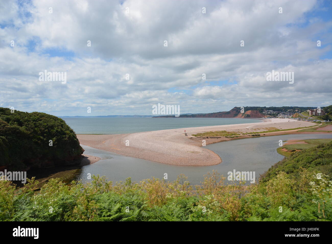 Malerische Landschaft Blick auf die Küste von East Devon Budleigh Salterton im East Devon zu sidmouth, England Stockfoto