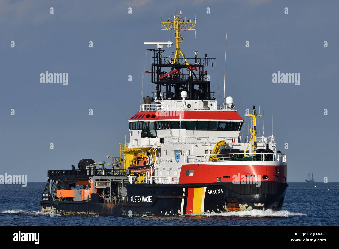 Kontrolle der Umweltverschmutzung Schiff Arkona Stockfoto