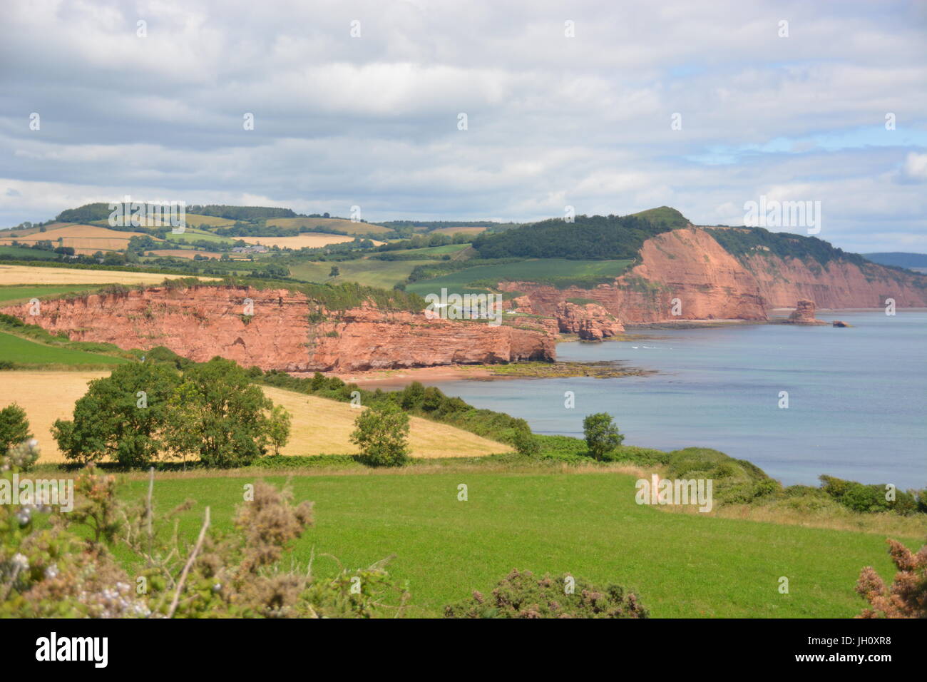 Malerische Landschaft Blick auf die Küste von East Devon Budleigh Salterton im East Devon zu sidmouth, England Stockfoto