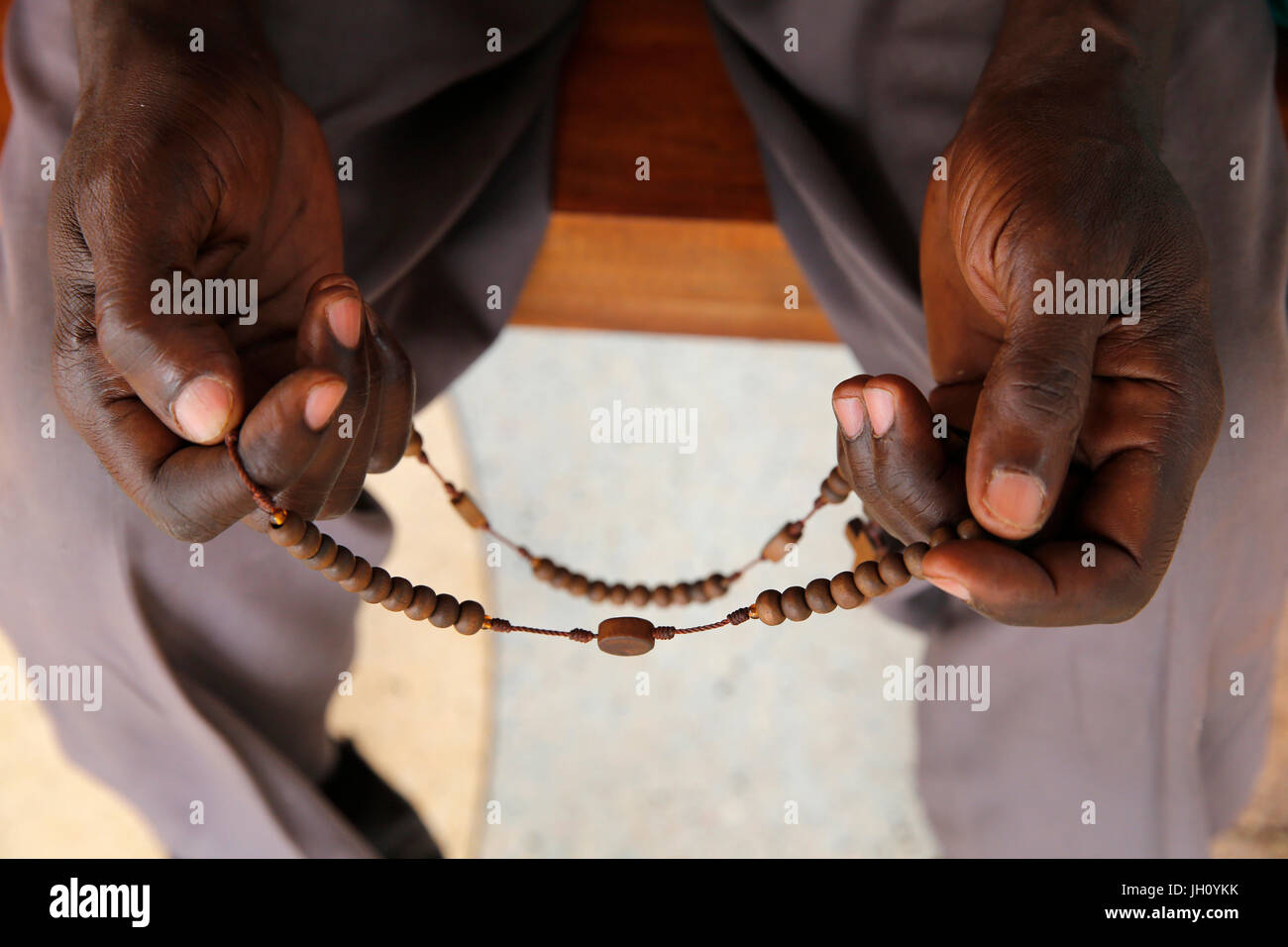Ugandische katholische beten. Uganda. Stockfoto