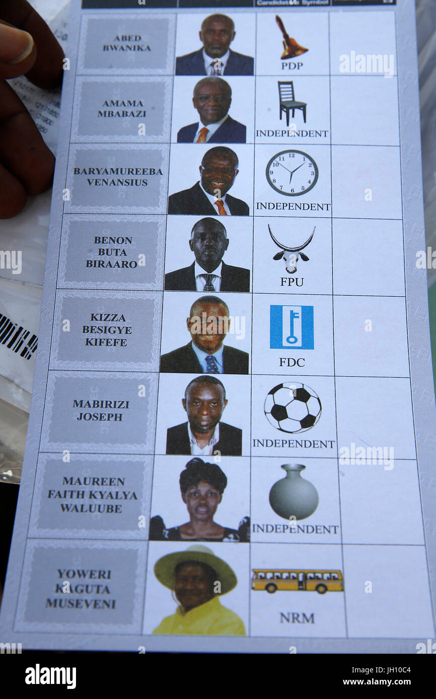 Präsidentschaftswahl in Uganda. Stockfoto