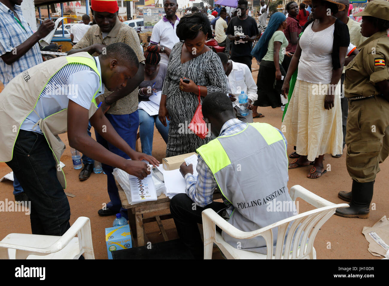 Präsidentschaftswahl in Uganda. Stockfoto