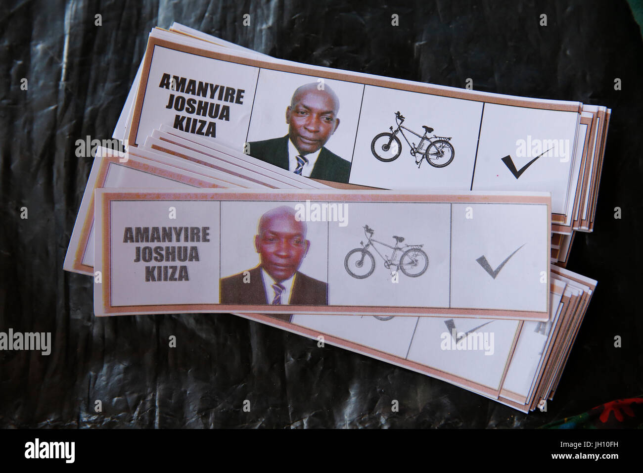 Wahlzettel.  Uganda. Stockfoto