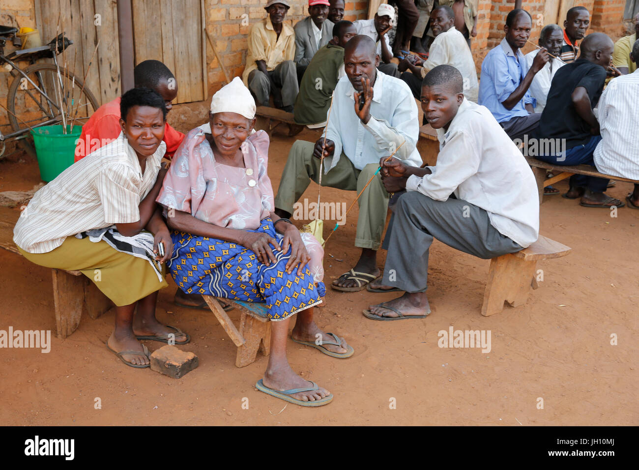 Ugandische Dorfbewohner. Uganda. Stockfoto