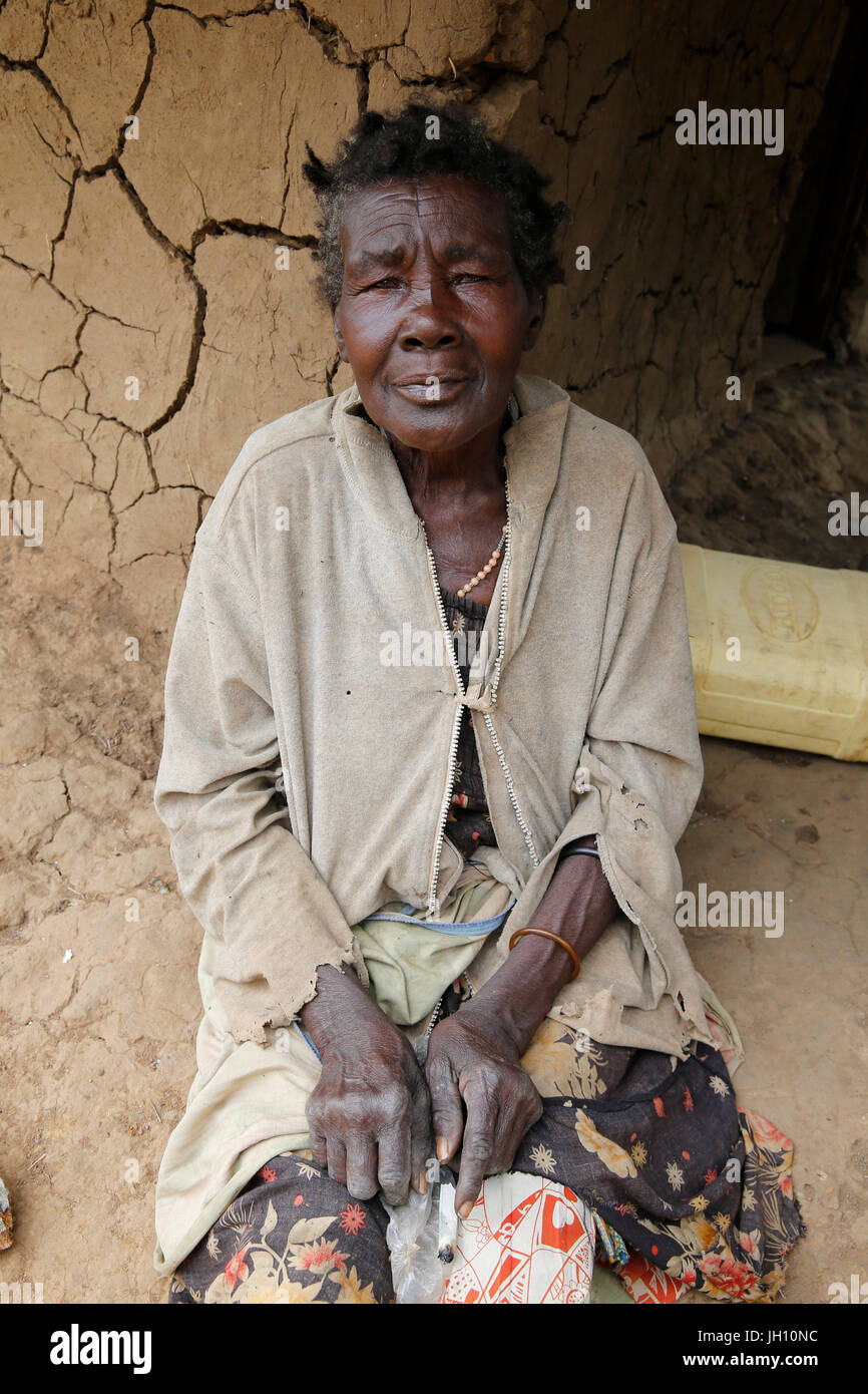Ugandische Dorfbewohner. Uganda. Stockfoto