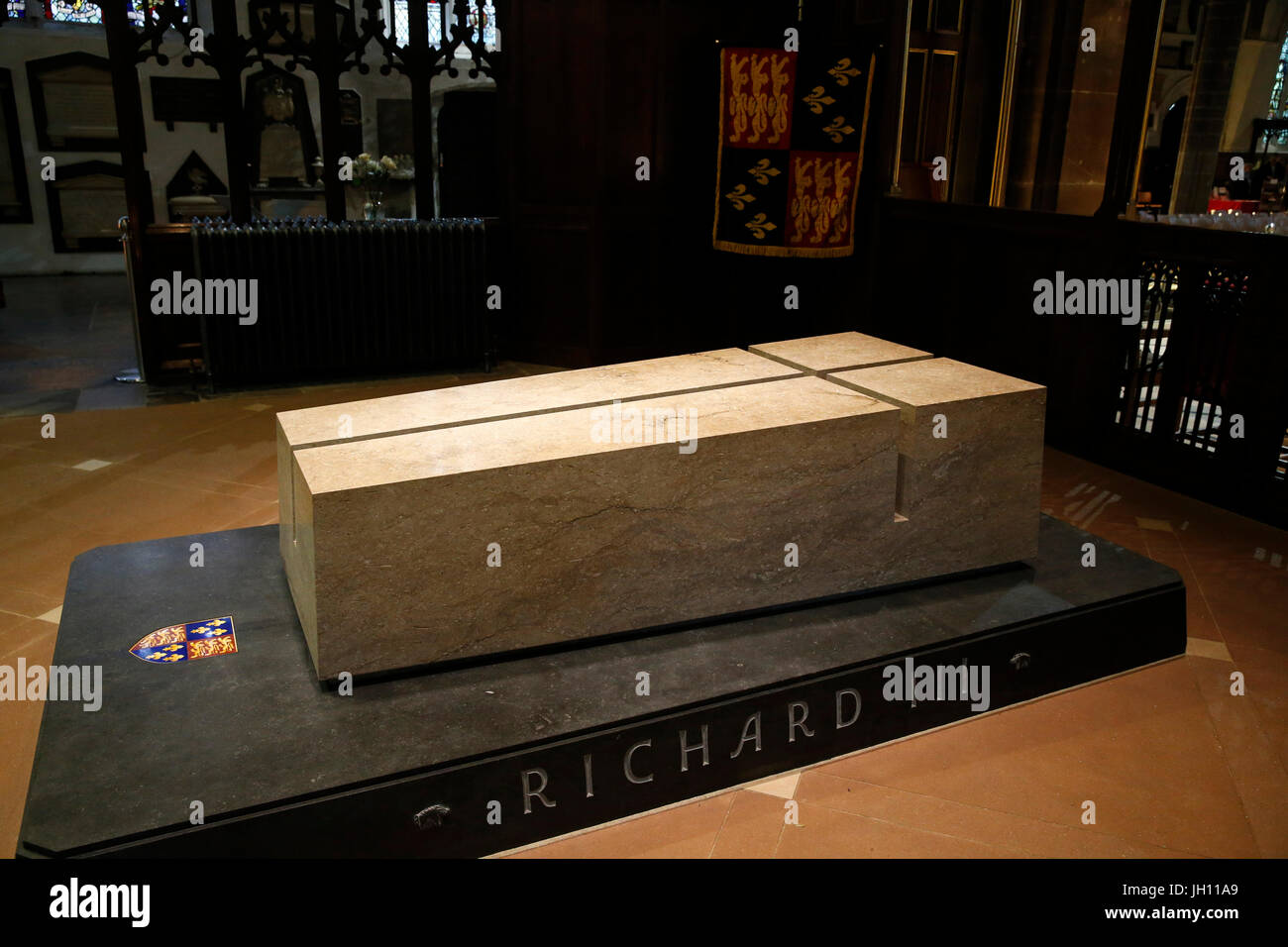 Sankt-Martins Dom, Leicester, U.K Richard III Grab. Vereinigtes Königreich. Stockfoto