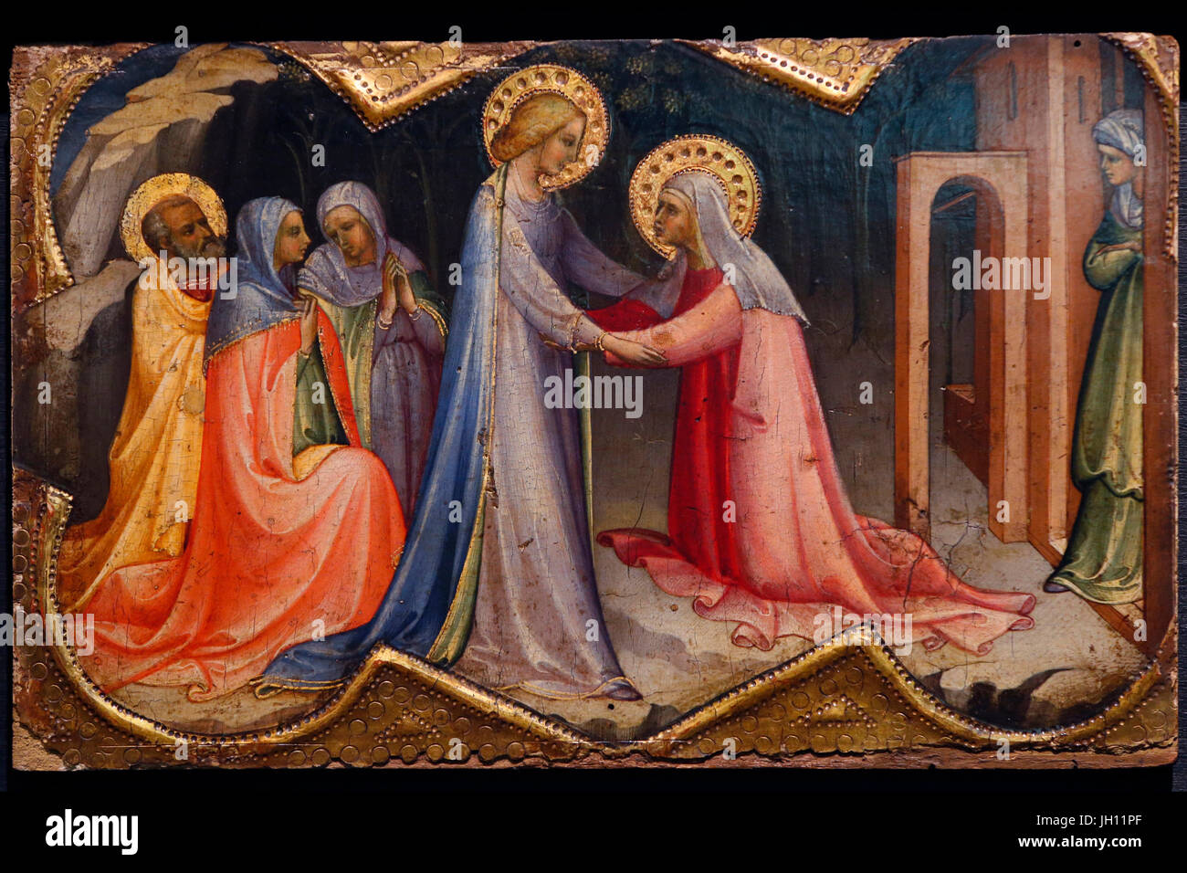 Die Courtauld Gallery. Lorenzo Monaco. Predella Panel - Heimsuchung. Rund 1409. Tempera auf Verkleidung. Vereinigtes Königreich. Stockfoto