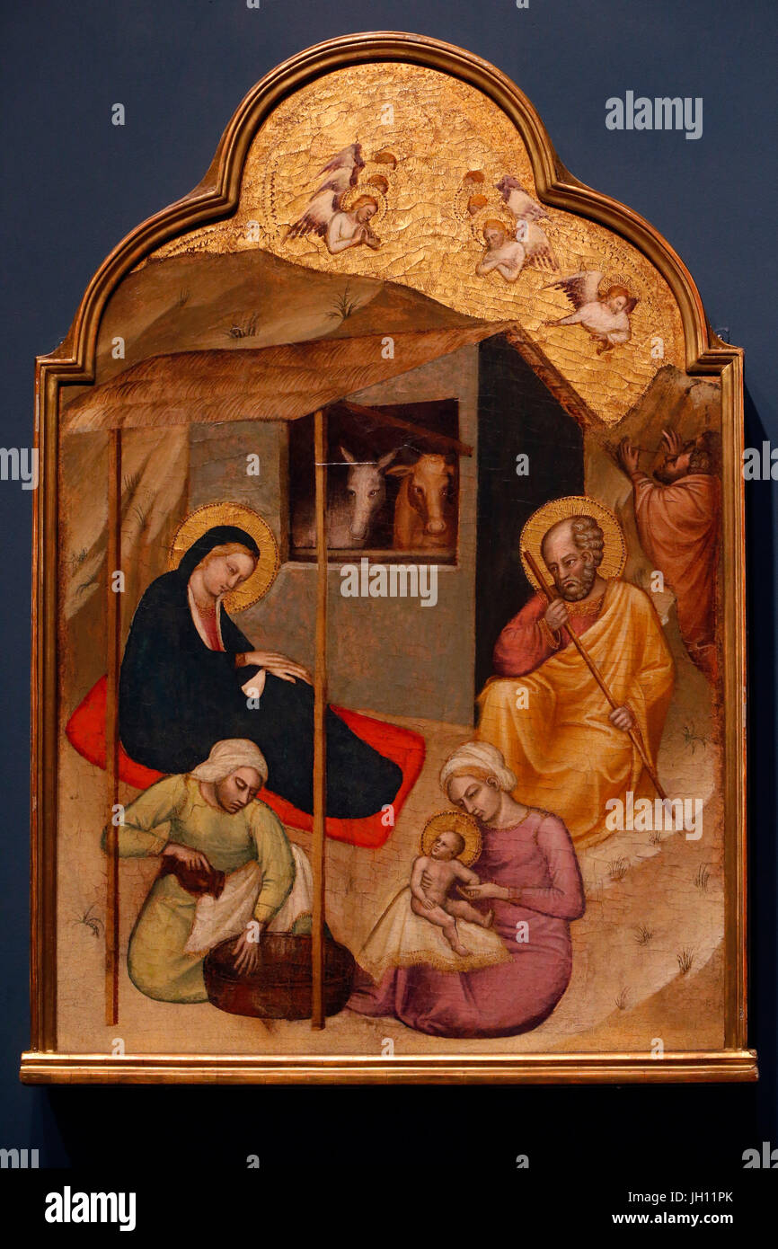 Die Courtauld Gallery. Spinello Aretino. Die Geburt Christi. Um das Jahr 1400. Tempera auf Verkleidung. Vereinigtes Königreich. Stockfoto