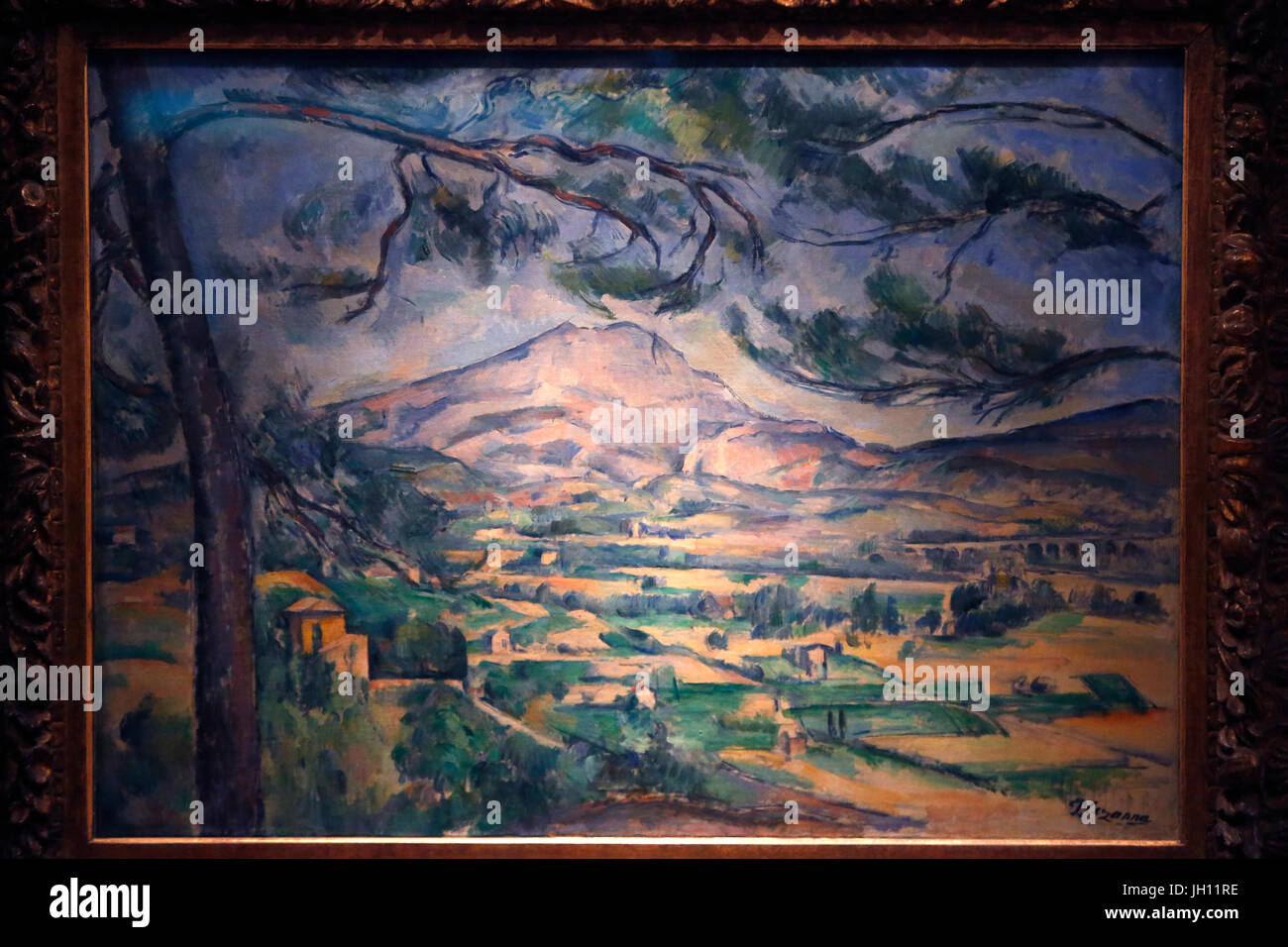 Die Courtauld Gallery. Paul CŽzanne. Der Montagne Sainte-Victoire. Um 1887. Öl auf Leinwand. Vereinigtes Königreich. Stockfoto