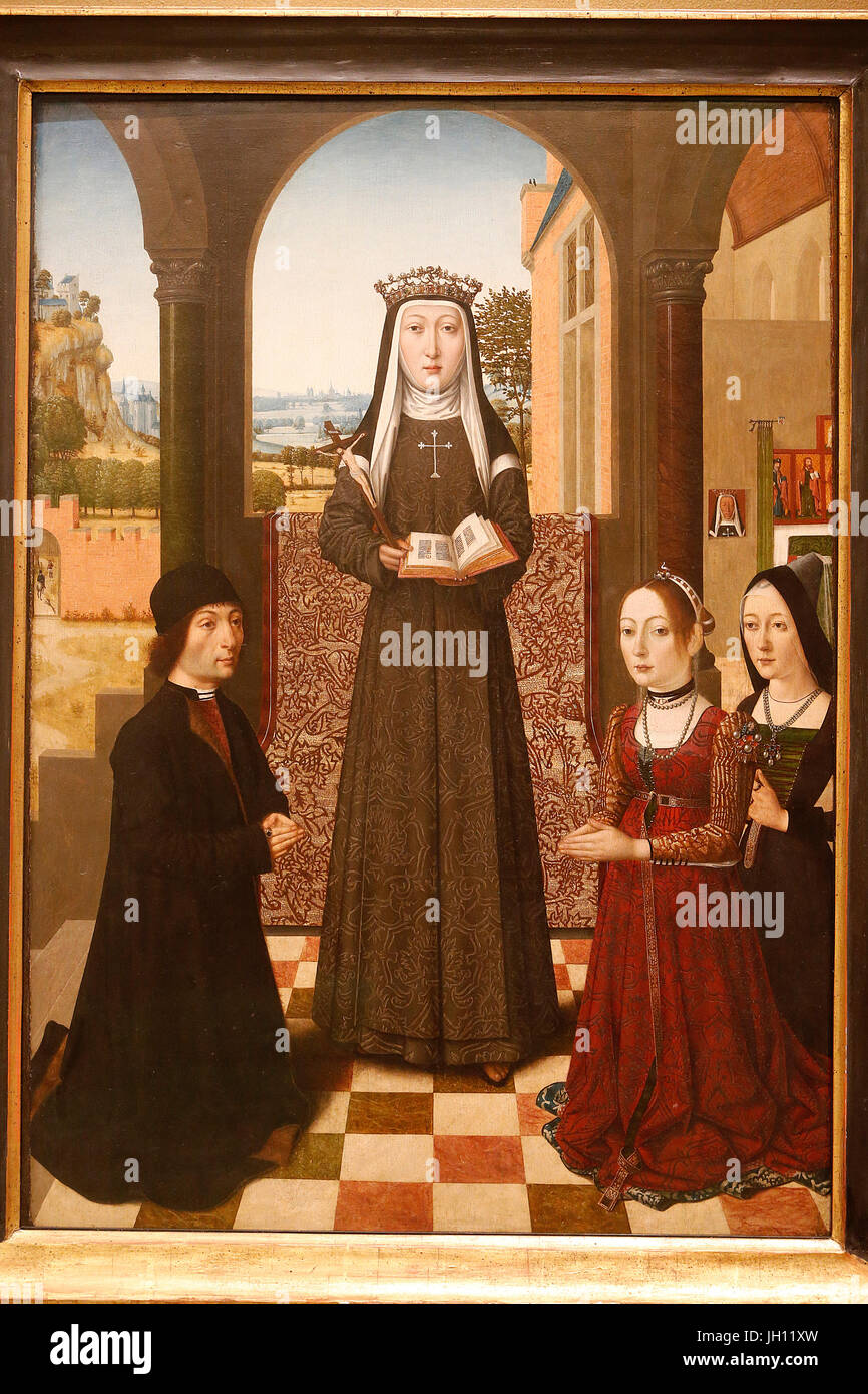 Das Victoria and Albert Museum. St. Katharina von Bologna. Um 1510. Meister der Baroncelli Porträts. Südliche Niederlande (Belgien). Öl auf Eichenholz pa Stockfoto