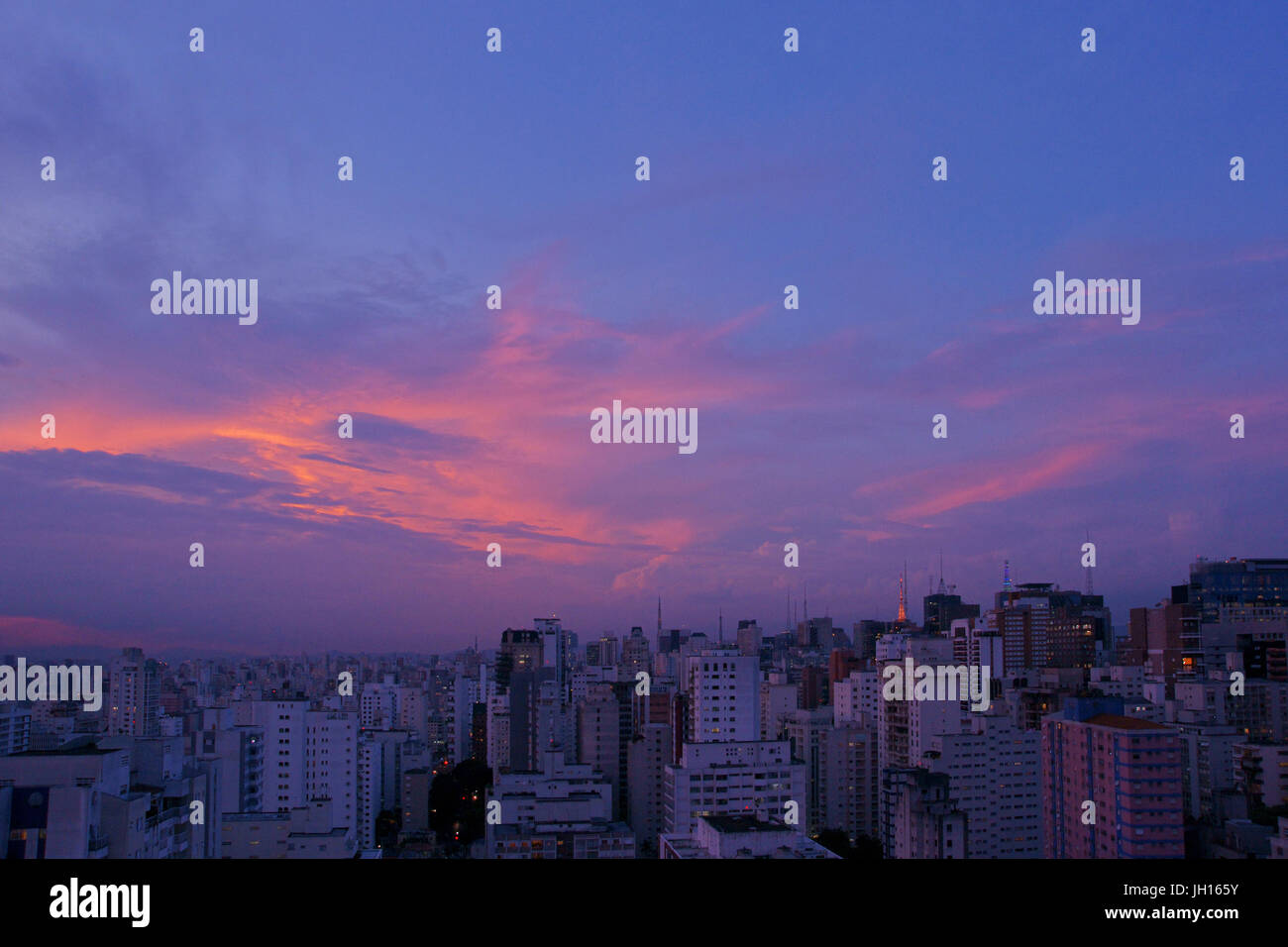 Sonnenuntergang, Stadt, Hauptstadt, São Paulo, Brasilien Stockfoto