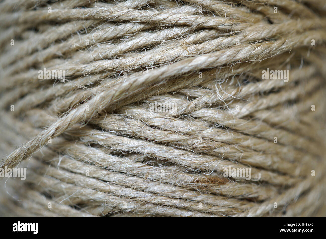 Hanf-Thread-Makro Nahaufnahme Textur Stockfoto