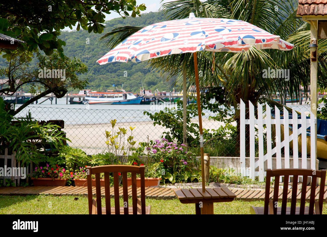 Kainoa Unterkunft, Ilha do Mel, Encantadas, Paraná, Brasilien Stockfoto