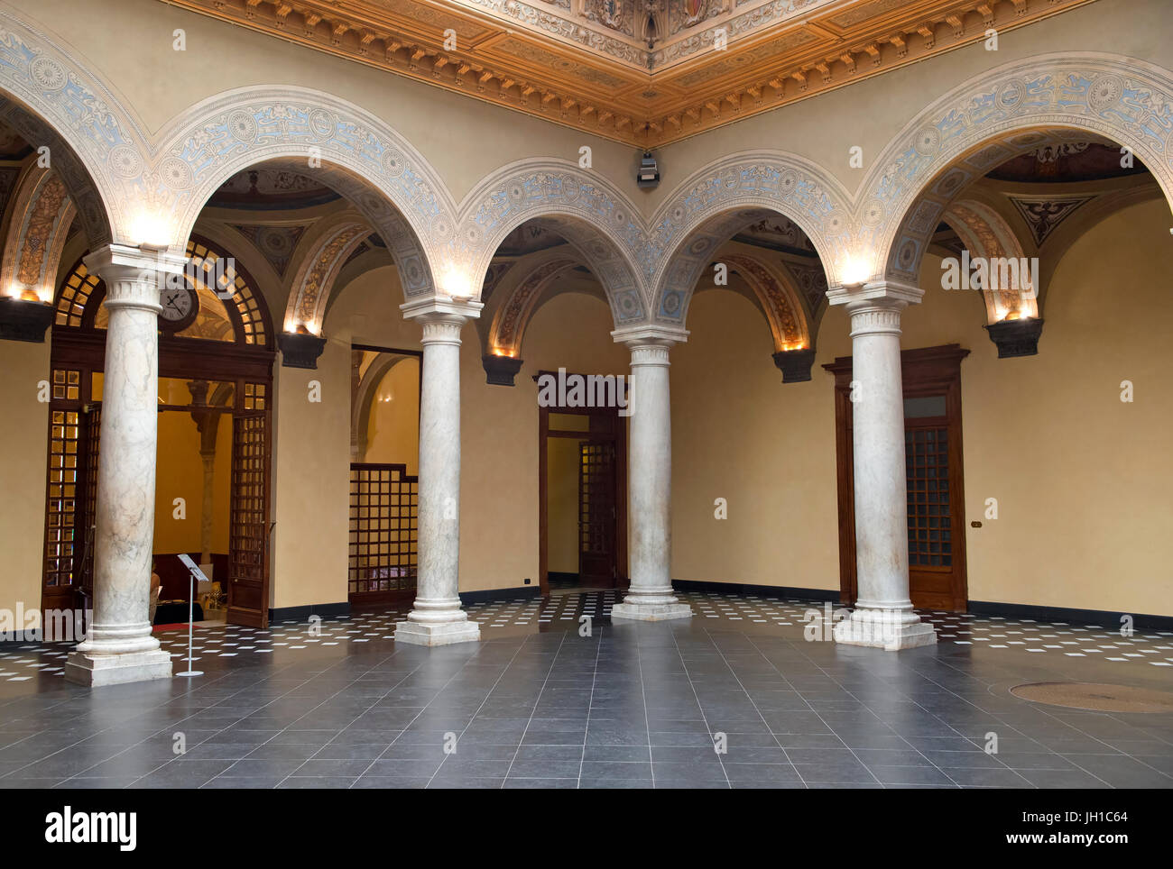 Rolli-Palast - Palast Gerolamo Grimaldi Sec XVI - Palazzo della Meridiana - Coppedè Salon, Genua, Ligurien Stockfoto