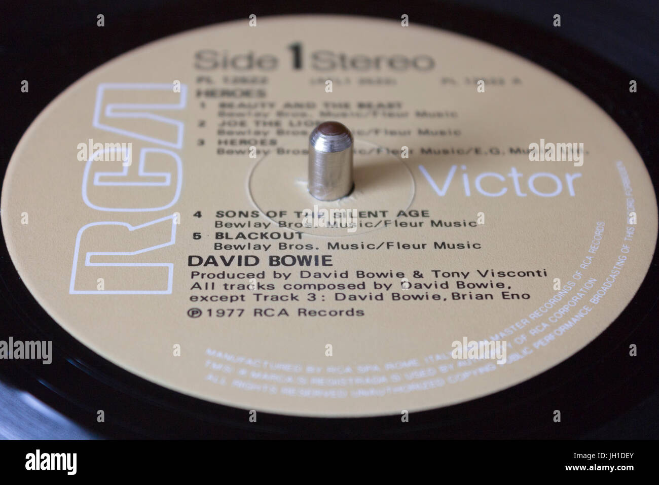 David Bowie Vinyl Schallplatte: "Helden" Stockfoto