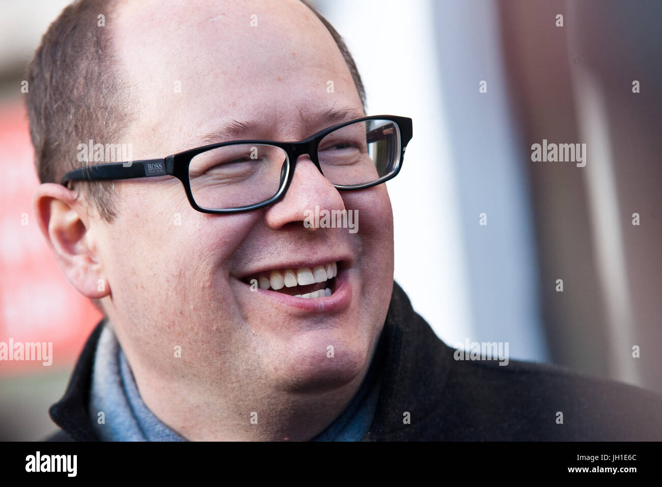 Bürgermeister von Gdansk Pawel Adamowicz im Jahr 2014. Stockfoto