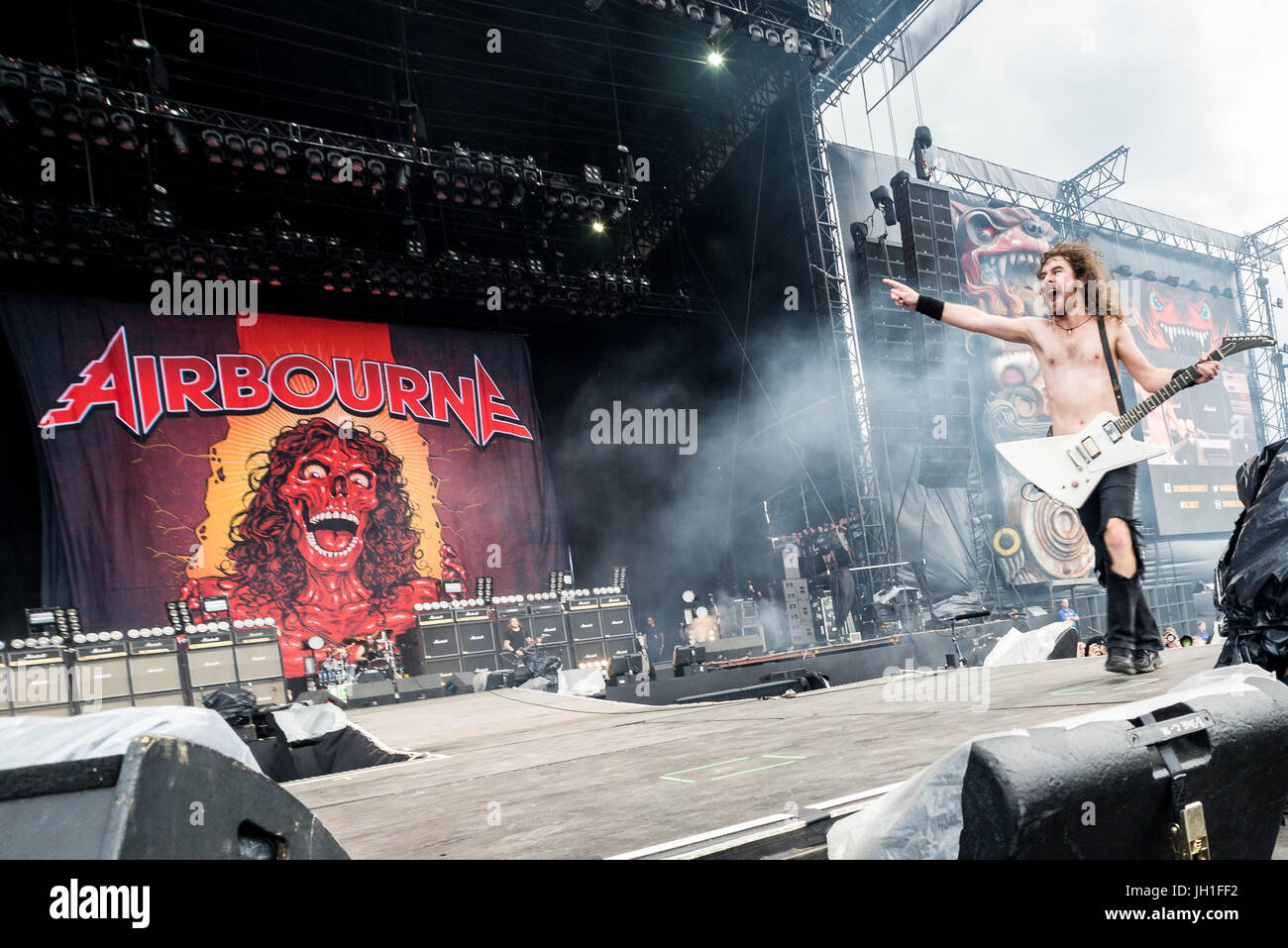 Download Festival 2017 - Tag 3 Mitwirkende: Airbourne wo: Donnington, Derbyshire, Großbritannien wenn: 11. Juni 2017 Credit: WENN.com Stockfoto