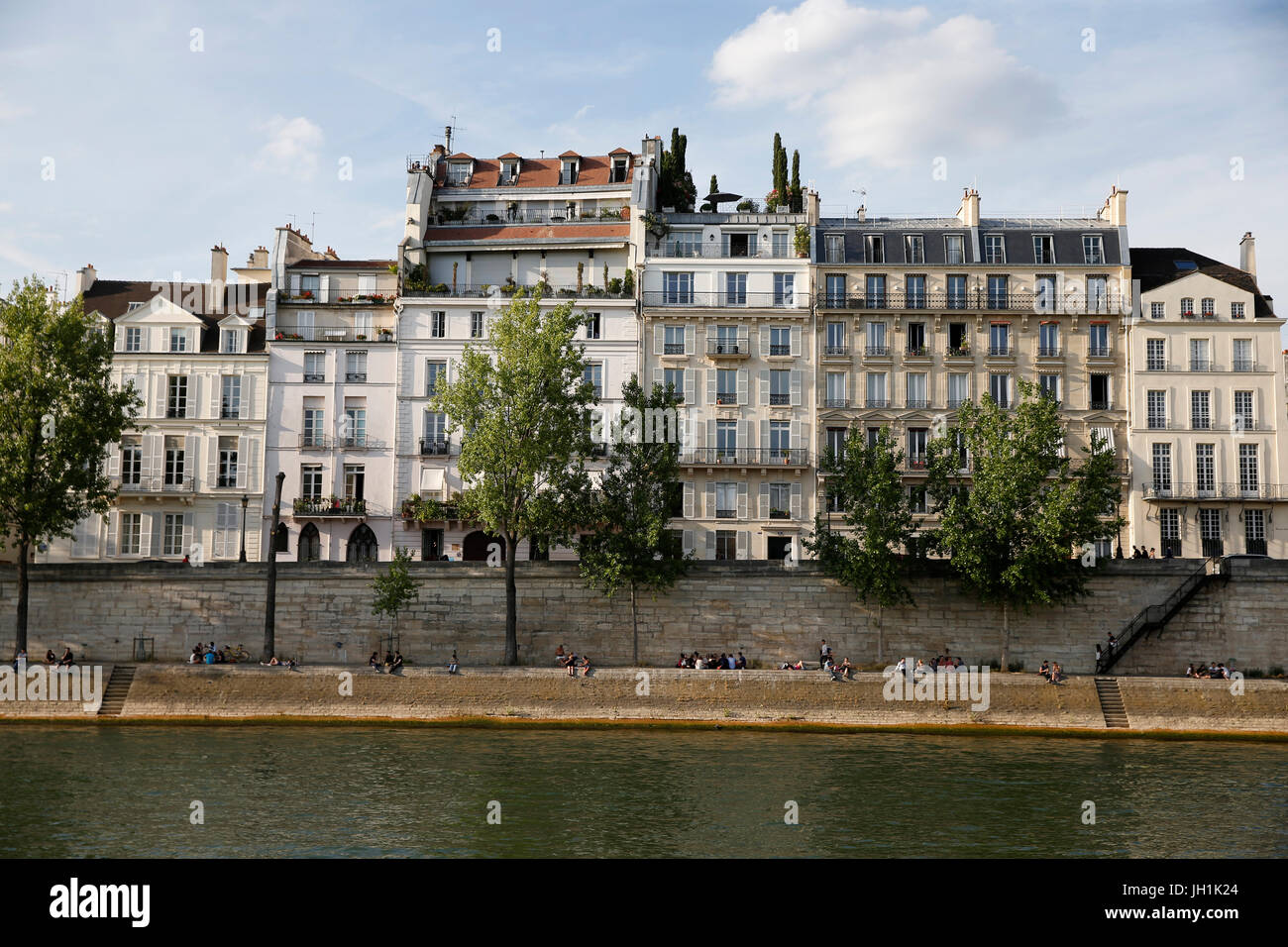 Ufer der Seine. Ile De La CitŽ. Frankreich. Frankreich. Stockfoto