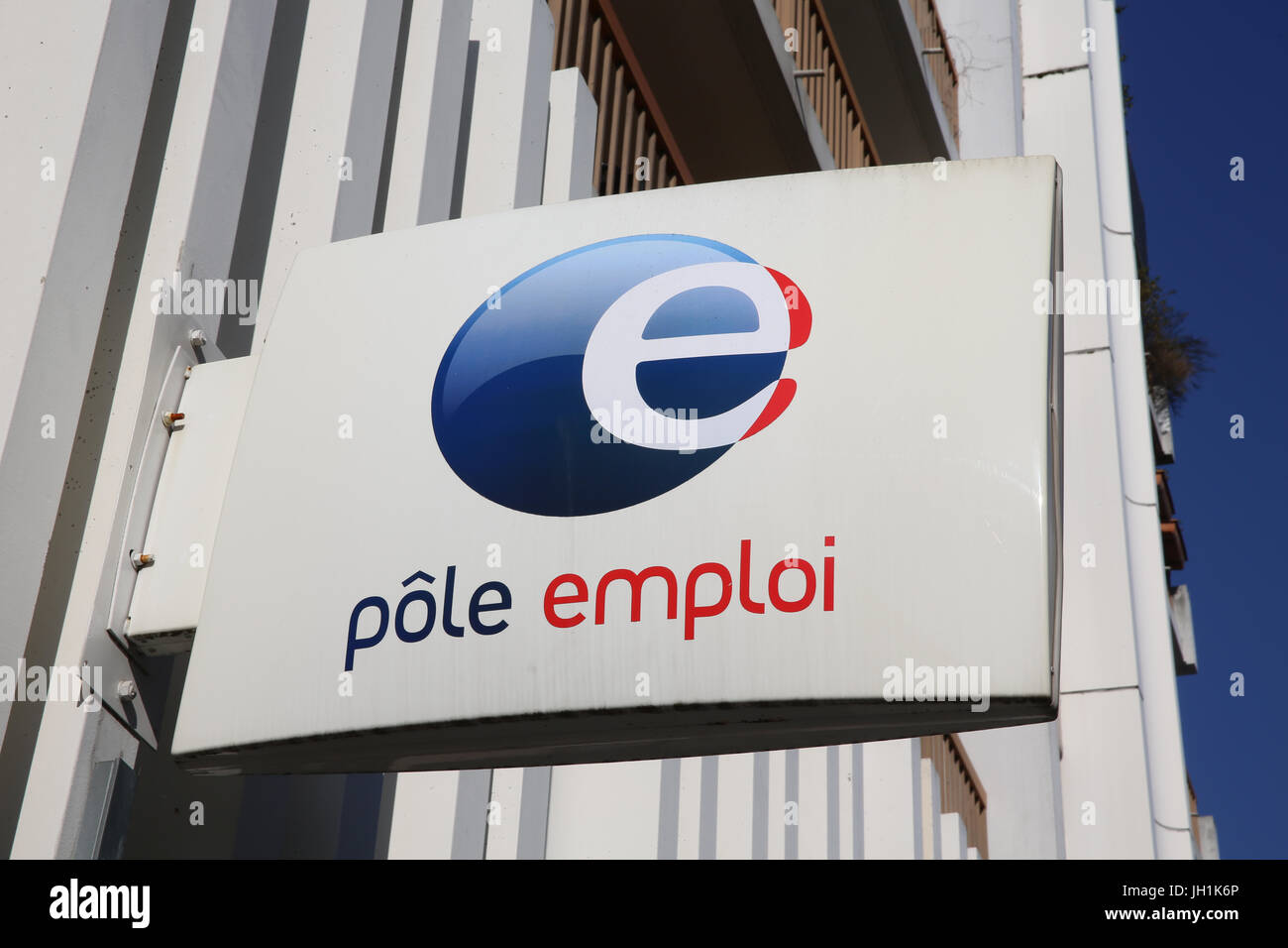 Französische Arbeitslosigkeit Agentur Sign. Frankreich. Stockfoto