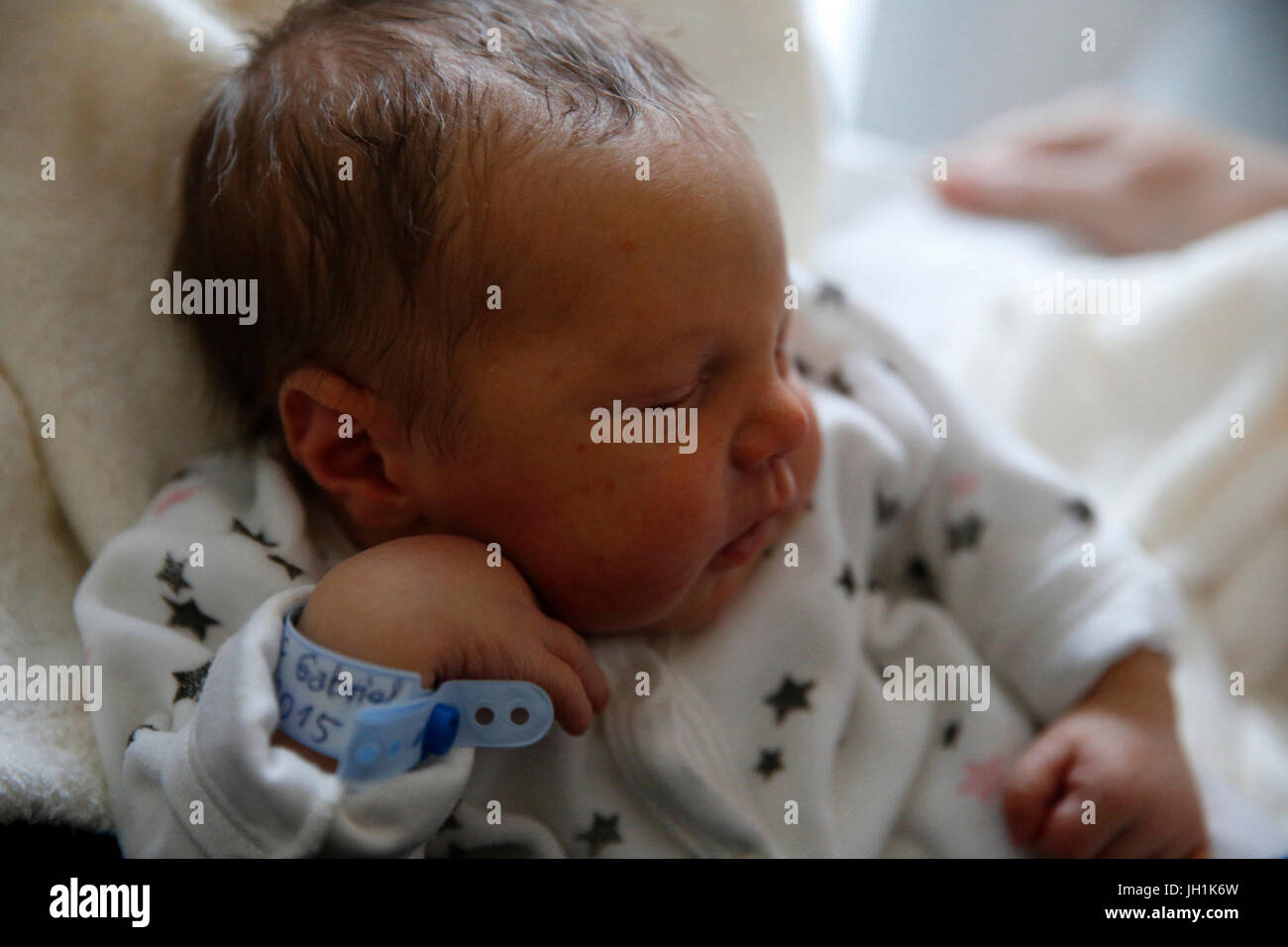 Neugeborenes Baby. Frankreich. Stockfoto