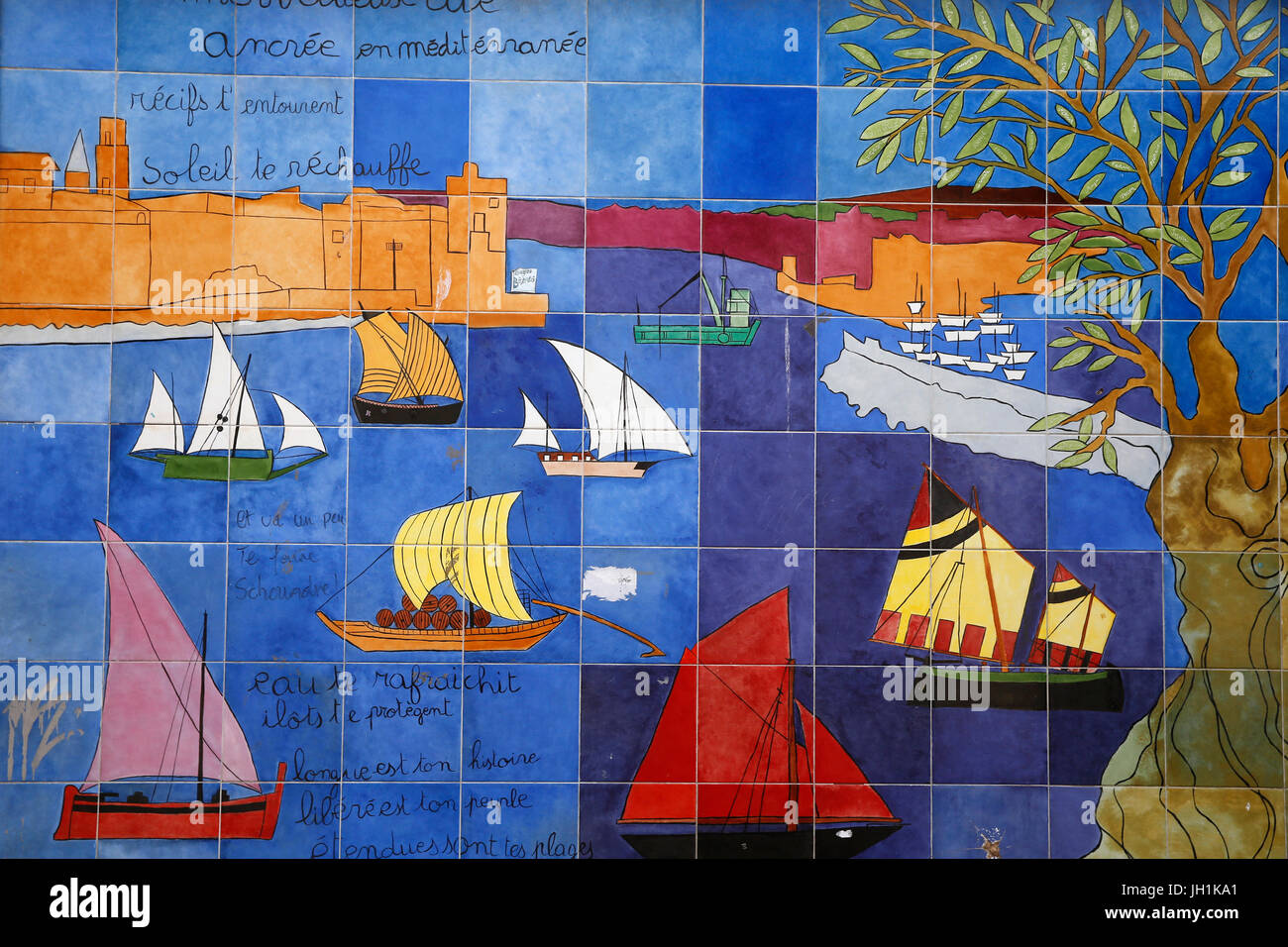Le Panier Viertel in Marseille. Keramische Wand Art.-Frankreich. Stockfoto