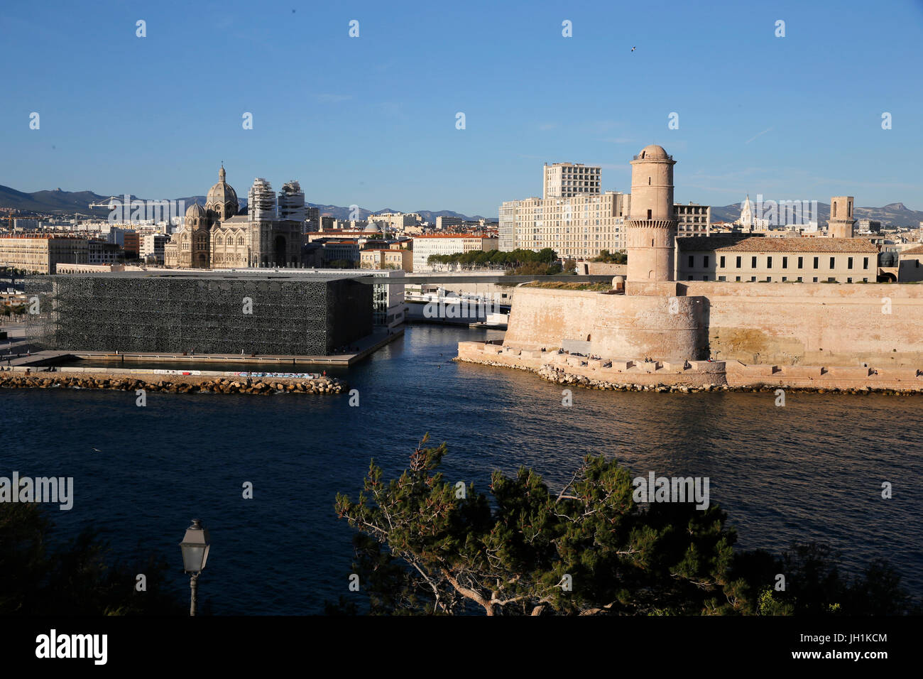 MUCEM & Fort St. Jean, Marseille. Frankreich. Stockfoto