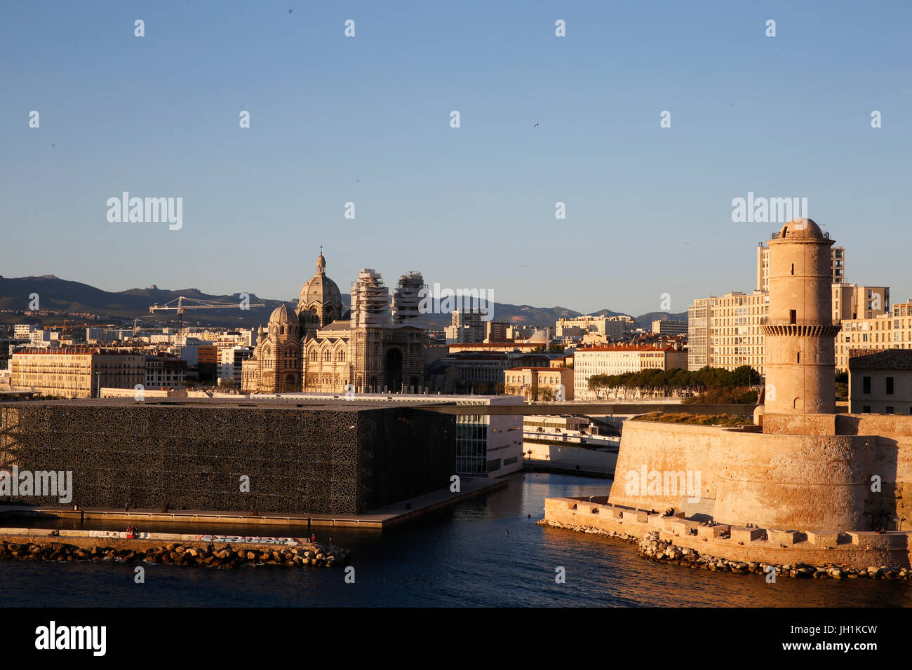 MUCEM & Fort St. Jean, Marseille. Frankreich. Stockfoto