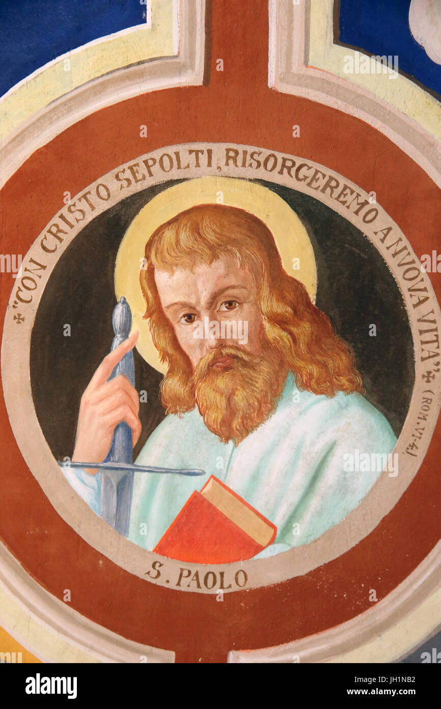 Heiliger Berg von Varallo. St Paul.  Italien. Stockfoto