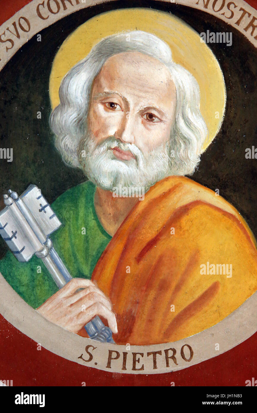 Heiliger Berg von Varallo. St. Peter. Italien. Stockfoto