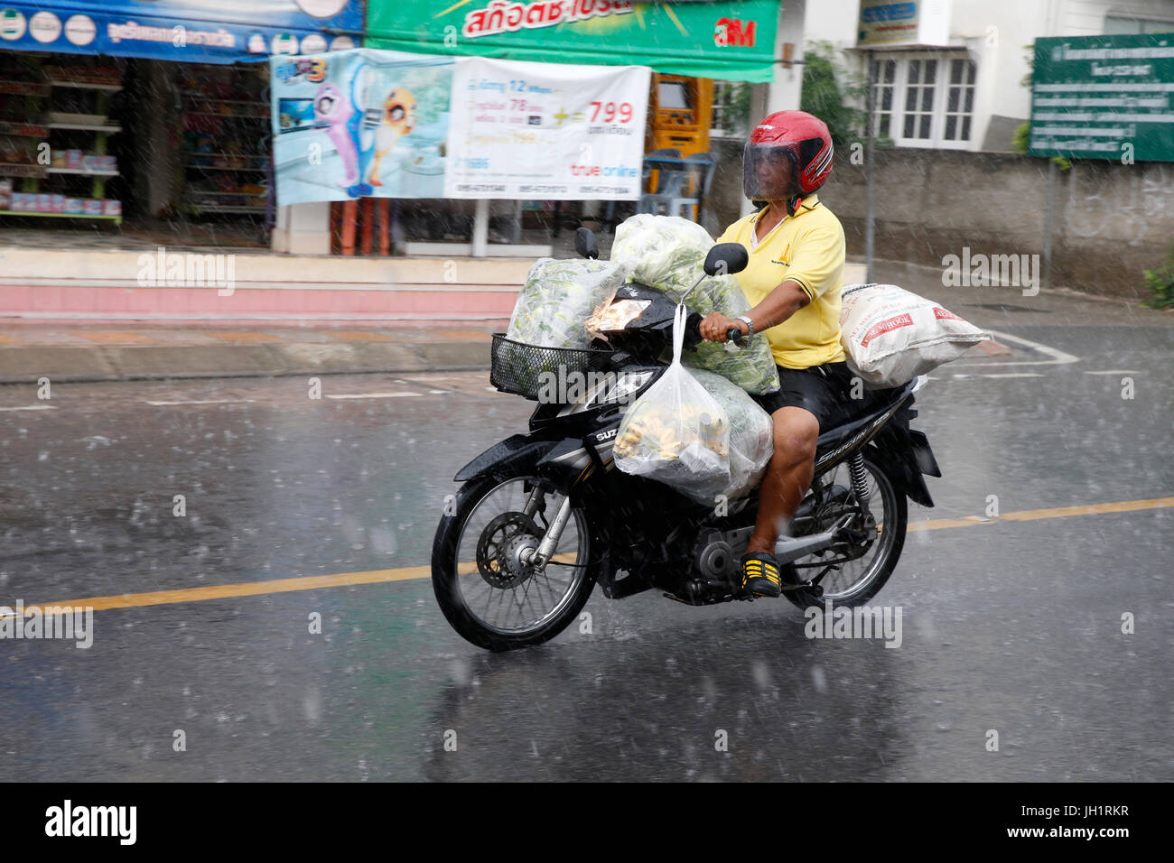 Regen in Hua Hin. Thailand. Stockfoto