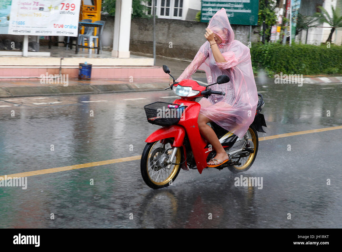 Regen in Hua Hin. Thailand. Stockfoto