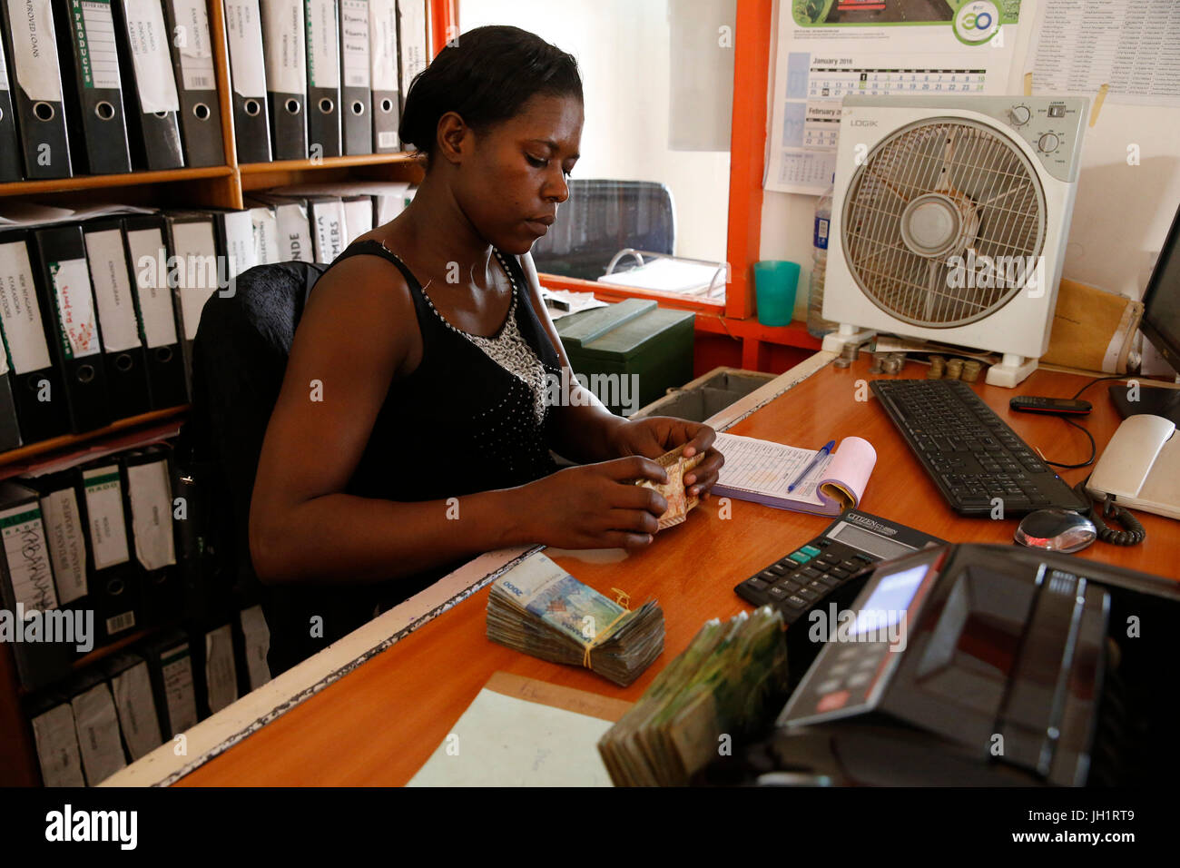 ENCOT-Mikrofinanz-Büro in Masindi. Uganda. Stockfoto