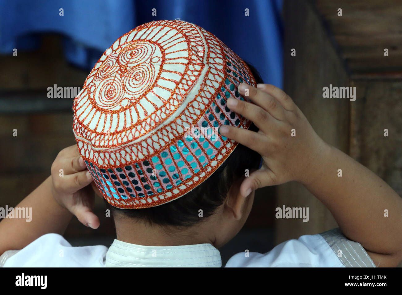 Masjid Musulman (Saigon-Zentral-Moschee). Muslimische Jungen.  Ho-Chi-Minh-Stadt. Vietnam. Stockfoto