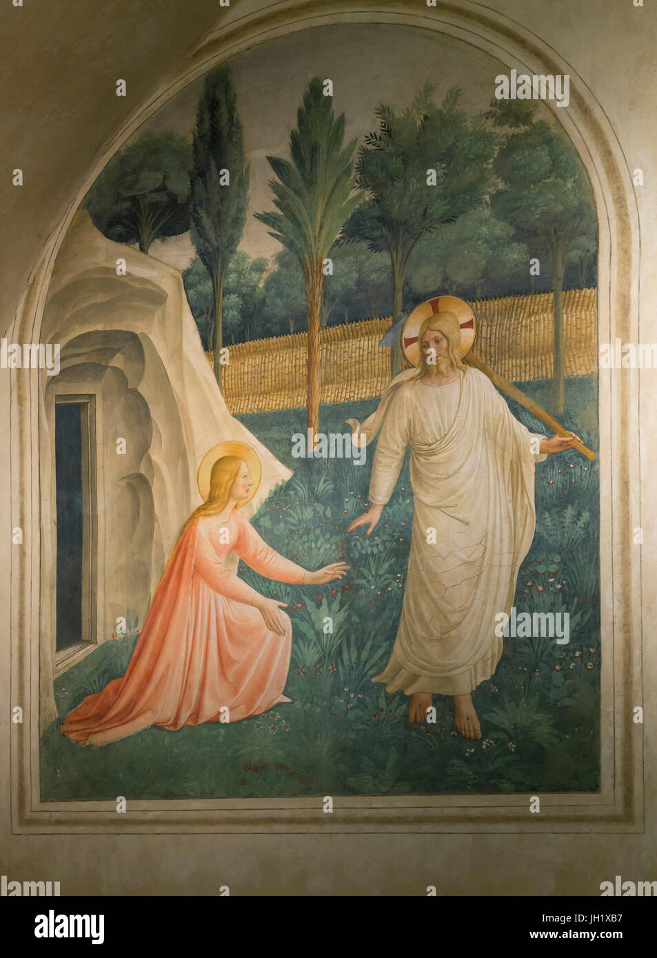 Noli me Tangere, durch Fra Beato Angelico, Zelle Nummer 1, 1438-1440, Kloster von San Marco, Florenz, Toskana, Italien, Europa Stockfoto