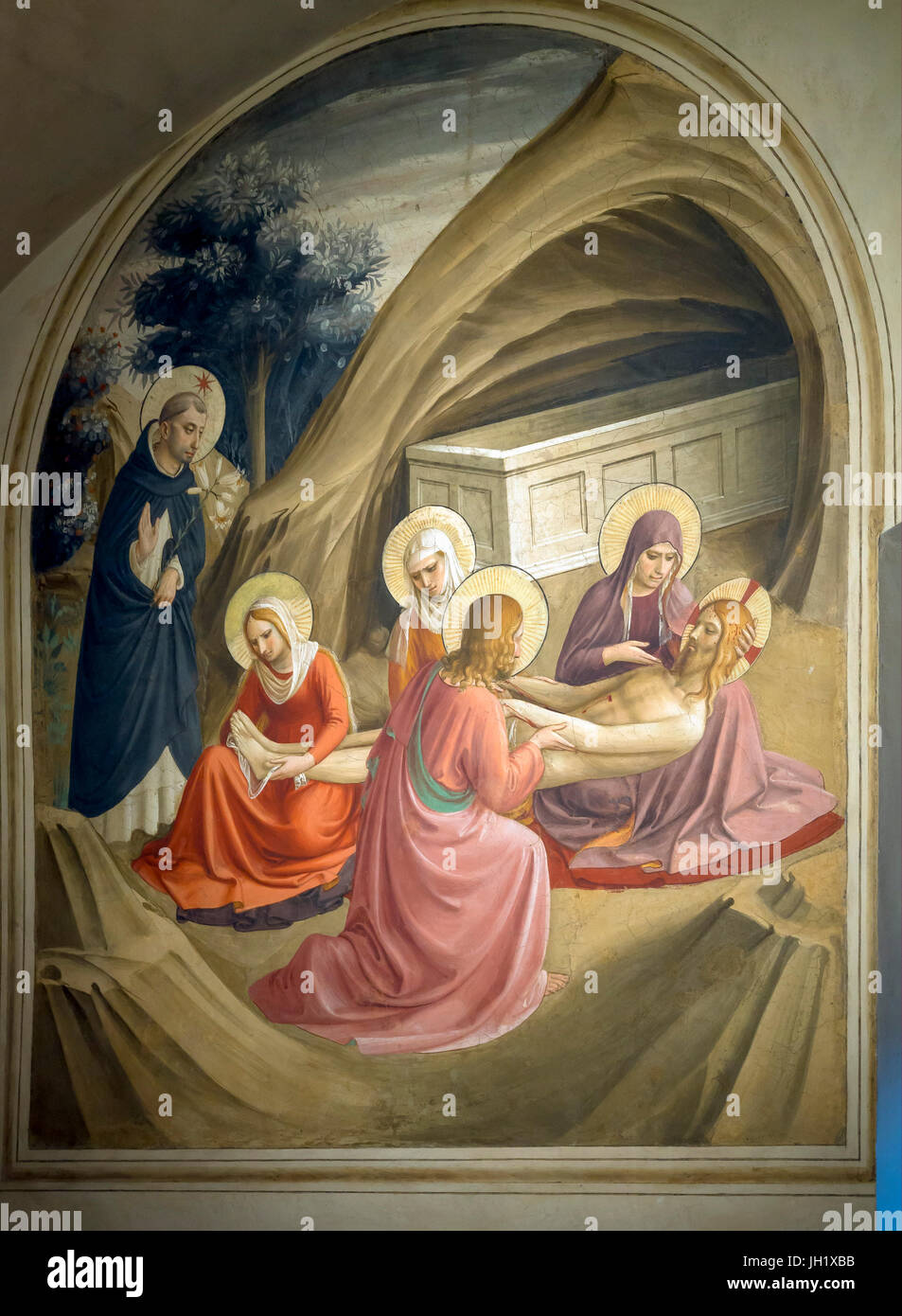 Klage über Christus, Zelle 2, Fra Beato Angelico, 1440-42, Kloster San Marco, Florenz, Toskana, Italien, Europa Stockfoto