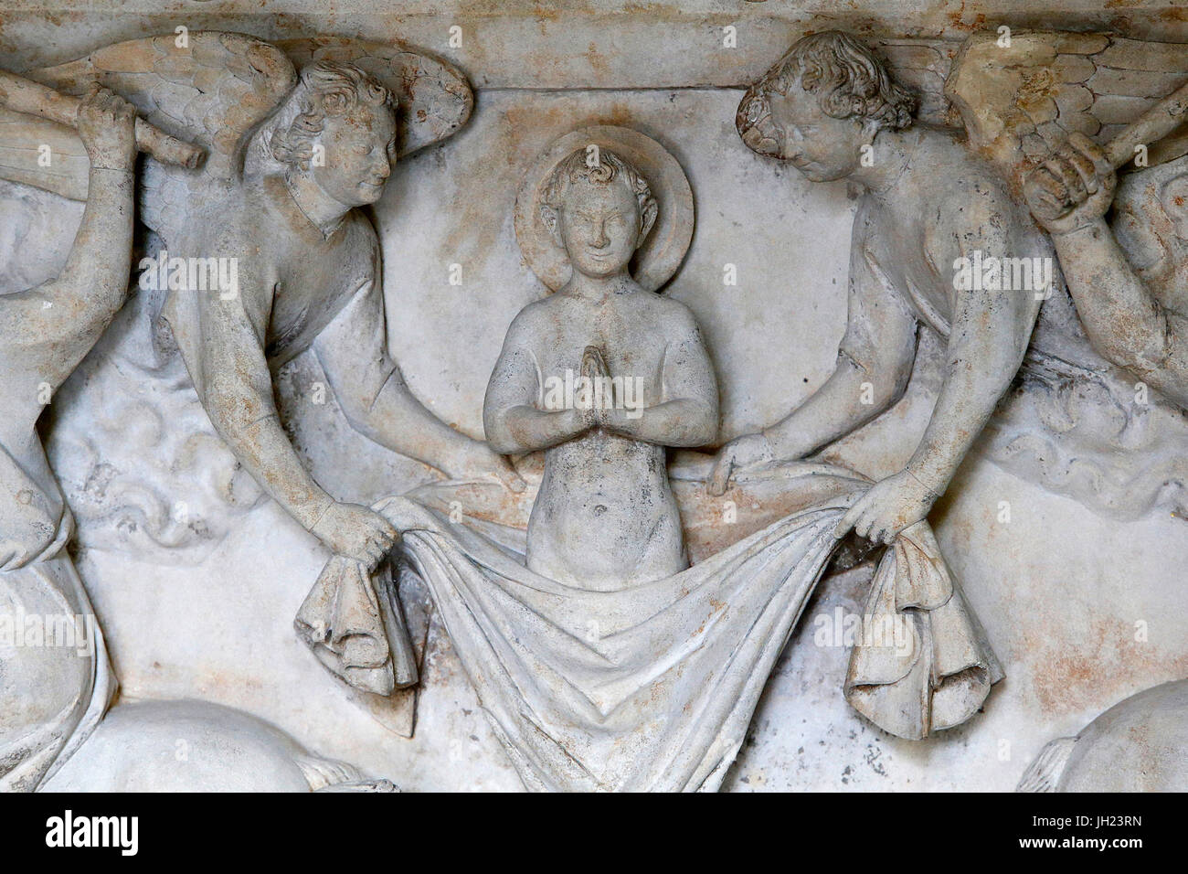 LouvreMuseum. Märtyrer Saint Hippolyte in den Himmel gehoben. Stein