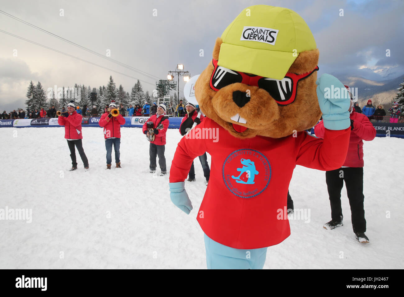 Rugby Six Nations Championship am Schnee.  Frankreich. Stockfoto