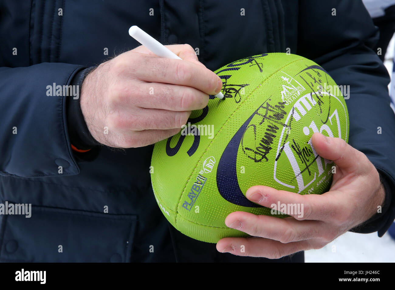Rugby Six Nations Championship am Schnee.  Frankreich. Stockfoto