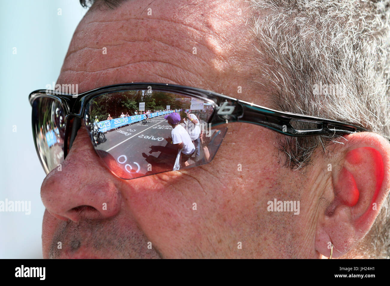 Le Tour de France 2016. Sallanches - Megève in den französischen Alpen.  Frankreich. Stockfoto