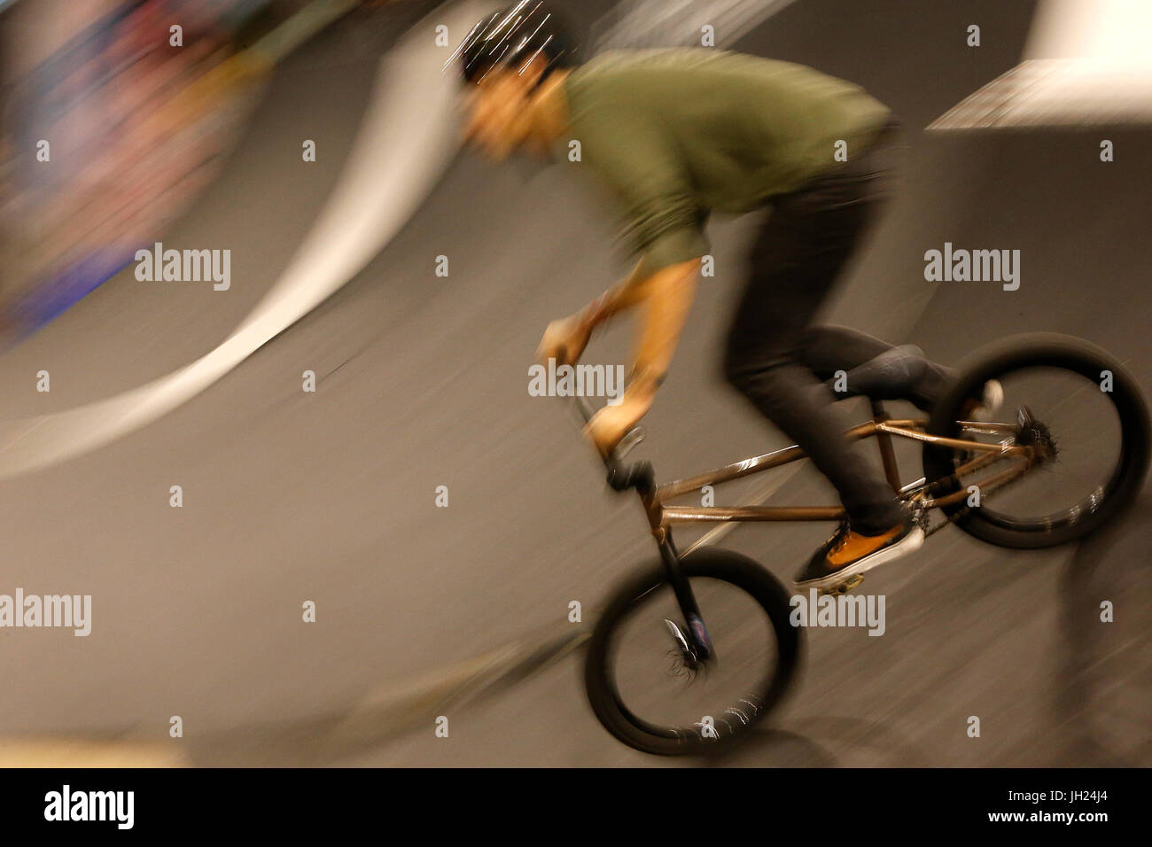 Fahrrad Jumper auf La Villette in Paris. Frankreich. Stockfoto